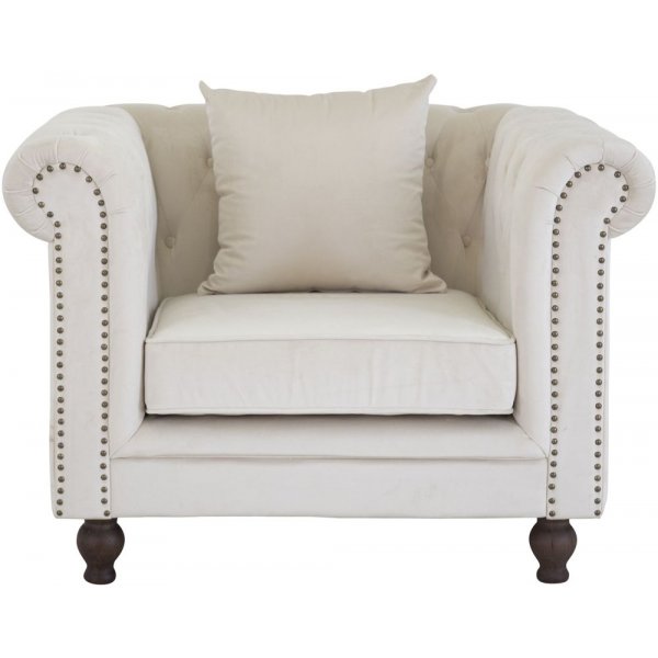 Chesterfield Sessel Churchill - Beige Samt