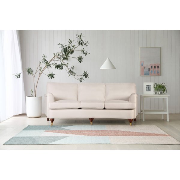 Howard Watford Deluxe geschwungenes 4-Sitzer-Sofa - Sand + Fleckentferner fr Mbel