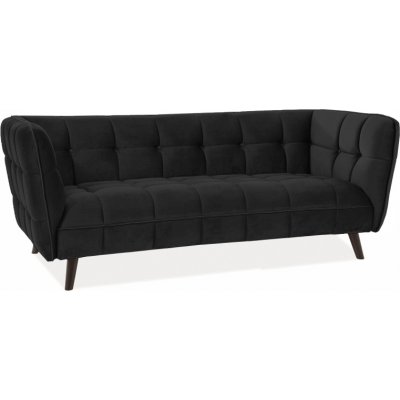 Renae 3-Sitzer-Sofa aus schwarzem Samt