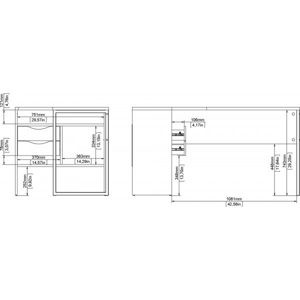 Function Plus Schreibtisch 145,1 x 81 x 76,8 cm - Schwarz/Eiche Function Plus Schreibtisch 145,1 x 81 x 76,8 cm - Schwarz/Eiche