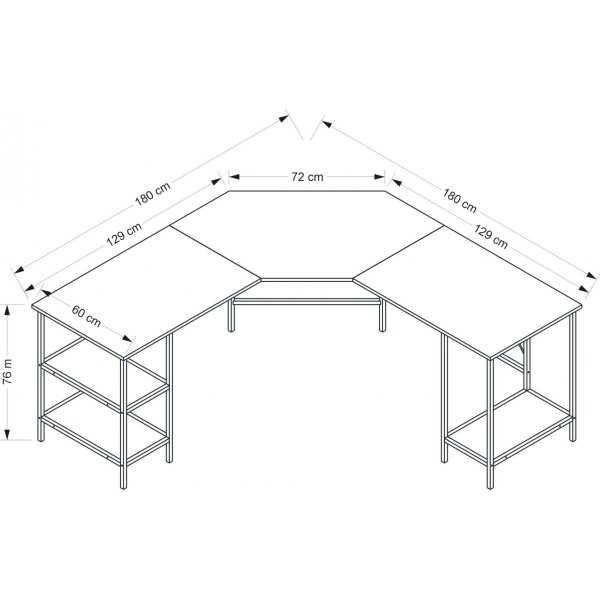 Power-Eckschreibtisch 180 x 60 cm - Weiß Power-Eckschreibtisch 180 x 60 cm - Weiß