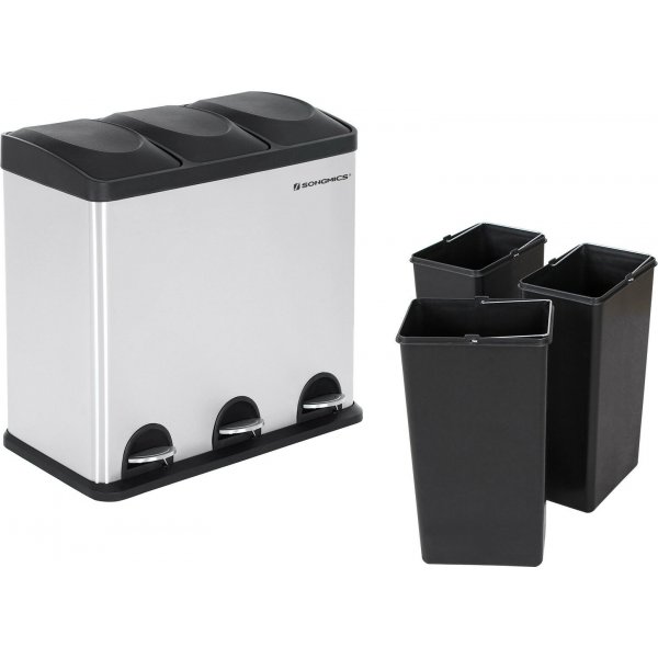 Luan Abfalleimer 54 l - Silber/schwarz Luan Abfalleimer 54 l - Silber/schwarz