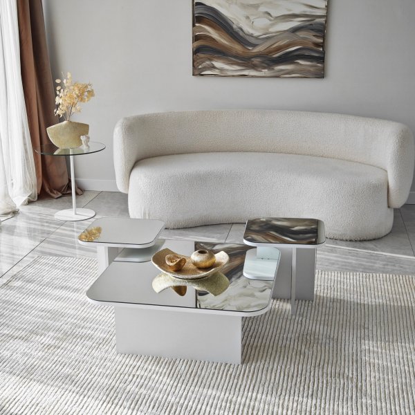 Jazz Couchtisch-Set 80/40/40 x 80/40/40 cm - Wei