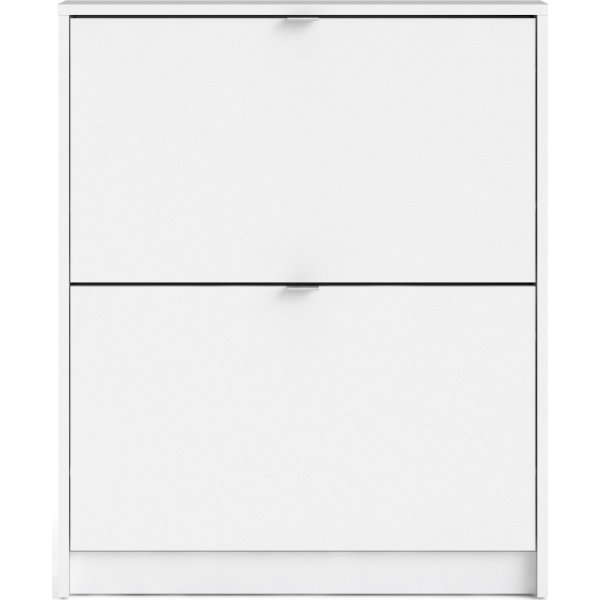 Schuhschrank mit 2 Fächern - Weiß Schuhschrank mit 2 Fächern - Weiß