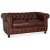 Old England 2-Sitzer-Chesterfield-Sofa aus echtem, antikisiertem Leder + Mbelpflegeset fr Textilien
