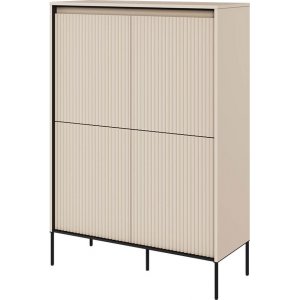 Trendschrank H140 cm - Beige/Schwarz