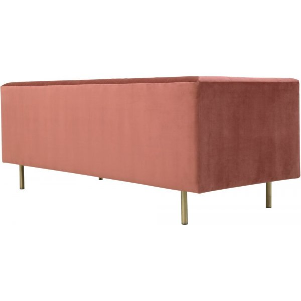 Toto 3-Sitzer-Sofa in Rosa mit goldenen Beinen