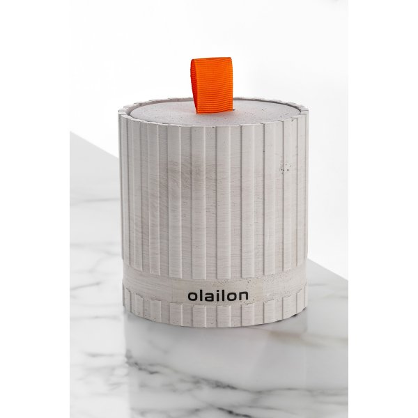 Sutun-Duftkerze - Grau/Orange Sutun-Duftkerze - Grau/Orange