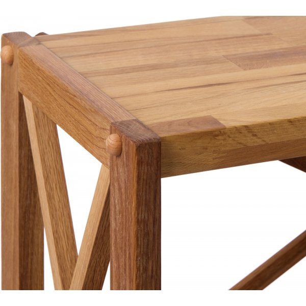 X-Bcherregal aus gelter Eiche, H 161 cm