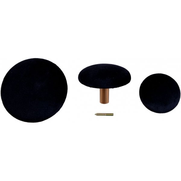 Giza Wandknpfe zum Aufhngen - Schwarz/Messing - 3 Stk