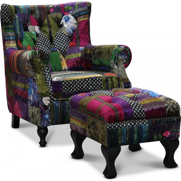 Lddekpinge-Sessel - Mehrfarbiger Stoff + Textilreinigung fr Mbel