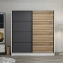 Kapusta Kleiderschrank 220x52x210 cm, Variante B - Wei/Anthrazit/Braun