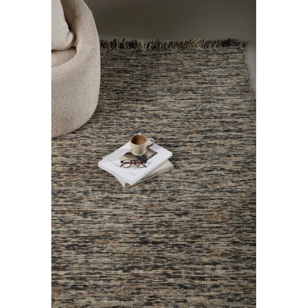 Flachgewebter Wollteppich Dante - Grau/Schwarz Flachgewebter Wollteppich Dante - Grau/Schwarz