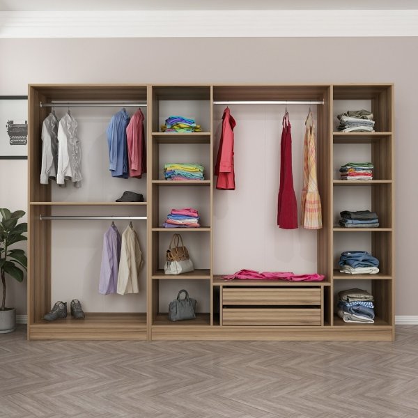 Cavolo Kleiderschrank 270x52x210 cm, Variante A - Braun