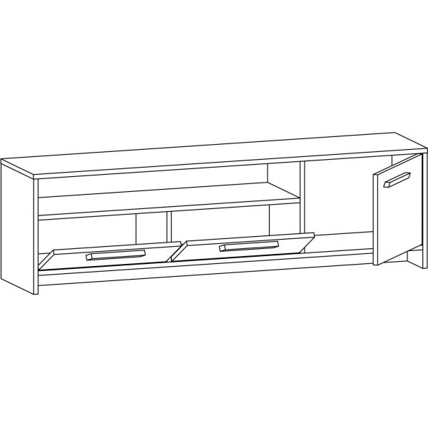 Tyson Medienbank - Eiche/anthrazit