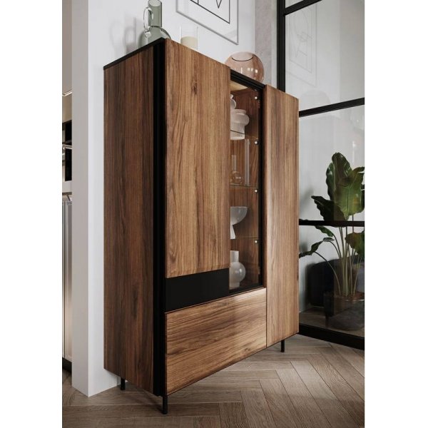 Borga Vitrine - Catania Eiche/schwarz
