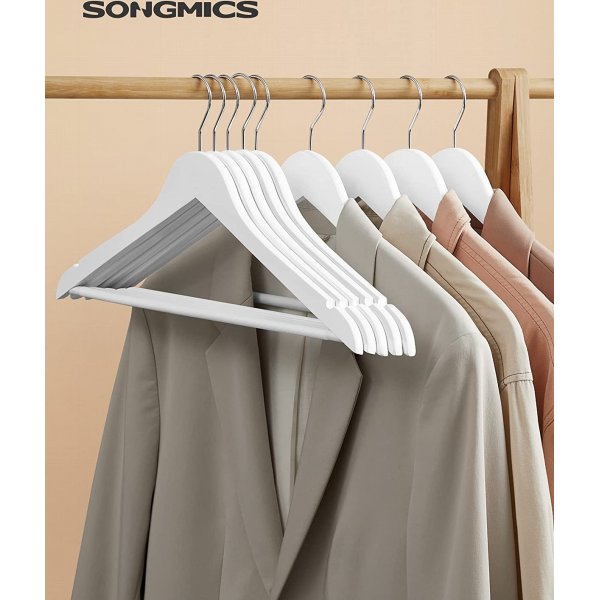 Kleiderbügel, Holz, 44,5 cm, 30er-Pack - Weiß Kleiderbügel, Holz, 44,5 cm, 30er-Pack - Weiß