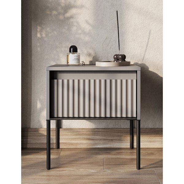 Trend-Nachttisch - Grau/Schwarz