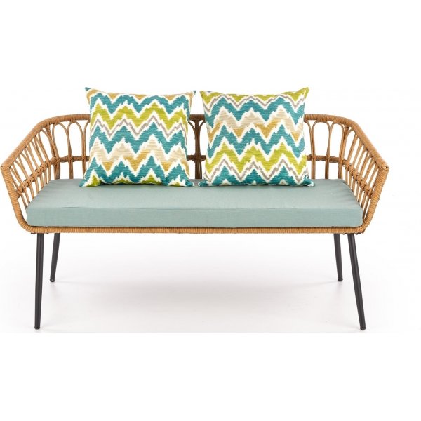 Ulmer 2-Sitzer-Sofa - Rattan + Textilreinigung fr Mbel