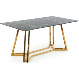 Juke Esstisch 160x90 cm - Schwarzer Marmor/Gold