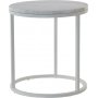 Accent runder Beistelltisch D50 cm - weier Marmor / weies Untergestell
