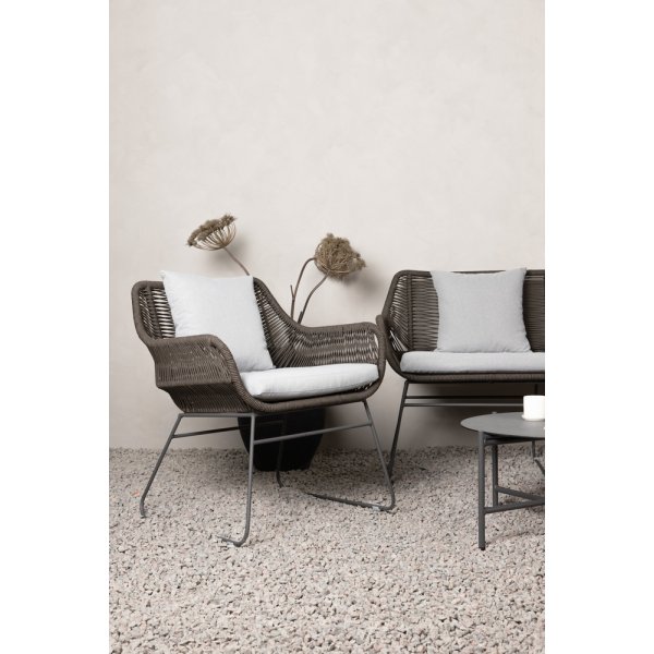 Sofagruppe Davao - Dunkelgrau/Braun