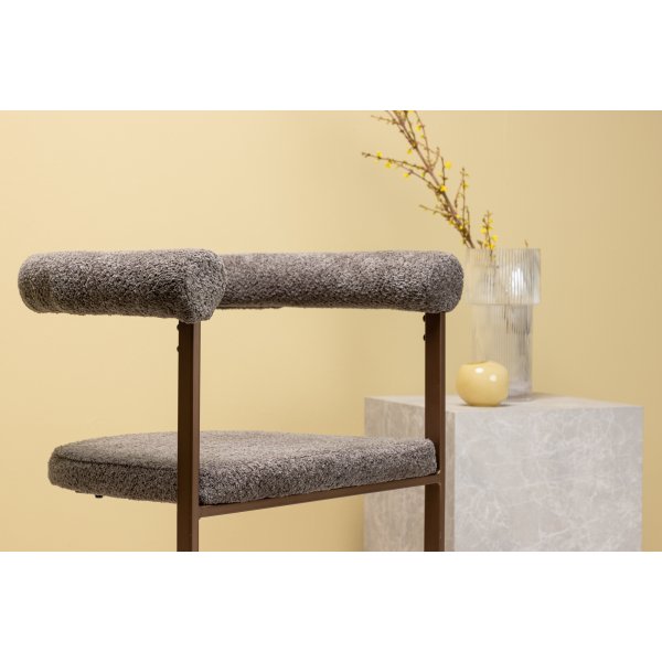 Esszimmerstuhl \\\"Morning\\\" - braunes Bouclé Esszimmerstuhl \\\"Morning\\\" - braunes Bouclé