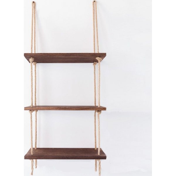 Abstraktes Wandregal 41 - Nussbaum