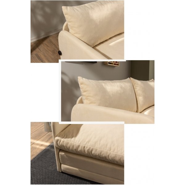 Saga 2-Sitzer-Schlafsofa - Creme