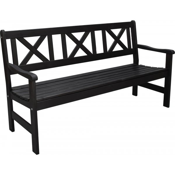 Europa Gartenbank 3-Sitzer - Schwarz + Fleckentferner fr Mbel