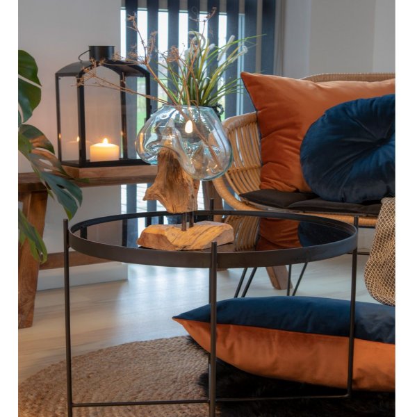 San Marino Wassertropfenvase - Teak/Glas - 25 cm