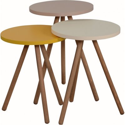 Dreifach gedeckter Tisch 34 cm - Cappuccino/Creme/Gelb