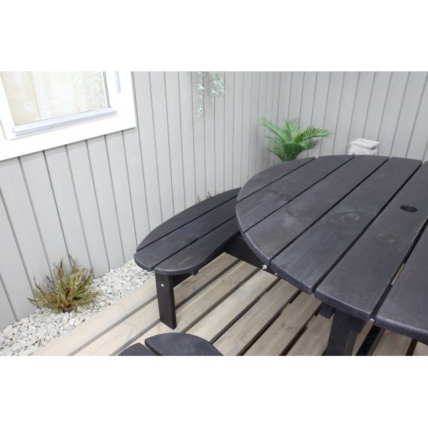 Ronda-Mbelgruppe - Gartenbank und Tisch in einem - Schwarz