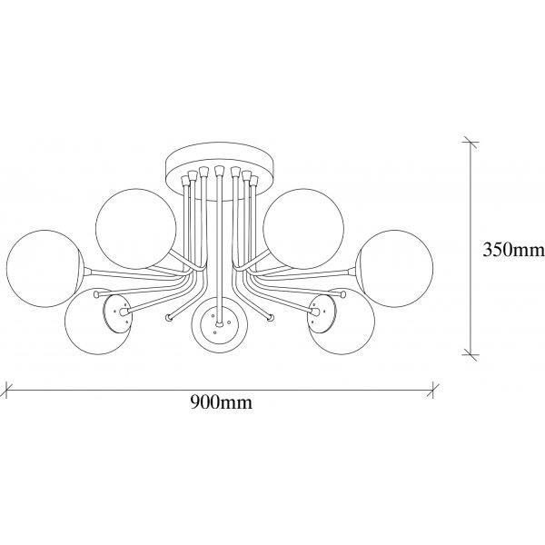 Daisy Deckenleuchte 147-AV - Schwarz/Wei