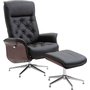 Milos Sessel mit Fuhocker (Recliner) - Schwarz PU