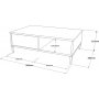 Luvio Couchtisch 18, 90x60 cm - Eiche/Schwarz