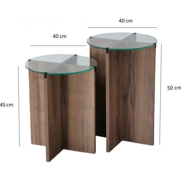 Lily Beistelltisch 40/40 cm - Nussbaum