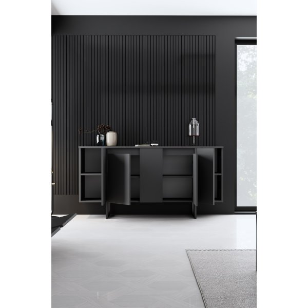 Lux Sideboard Anthrazit/Schwarz
