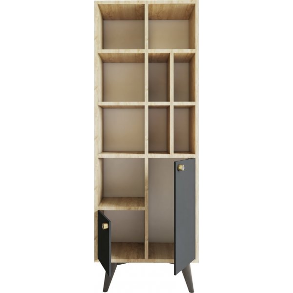 Bcherregal Laura - Anthrazit/Eiche