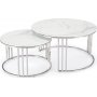 Verado Couchtisch 60/80 cm - Weier Marmor