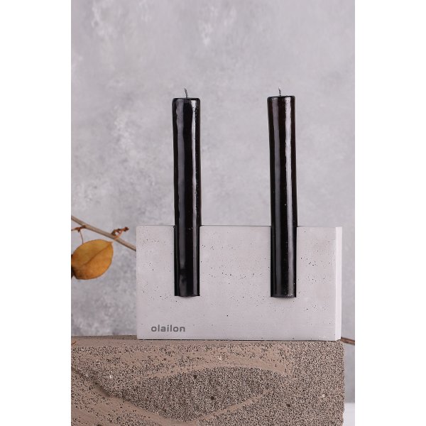 Samdan Kerzenhalter mit Licht - Grau/Schwarz Samdan Kerzenhalter mit Licht - Grau/Schwarz