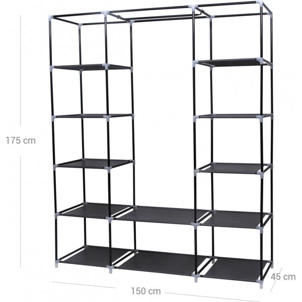 Prescott Kleiderschrank 150 x 175 cm - Schwarz