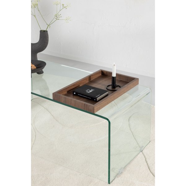Telemark Couchtisch 110 x 50 cm - Transparent/Walnuss