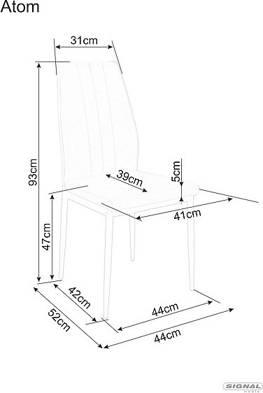 Atom Esszimmerstuhl - Grauer Samt