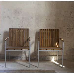 Gartenstuhl Alva – Teak/galvanisiertes Metall Gartenstuhl Alva – Teak/galvanisiertes Metall