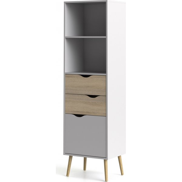 Oslo Bcherregal - Wei/Eiche