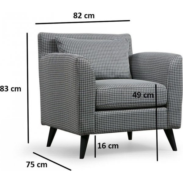 Nordischer Sessel - Schwarz/Weiß Nordischer Sessel - Schwarz/Weiß