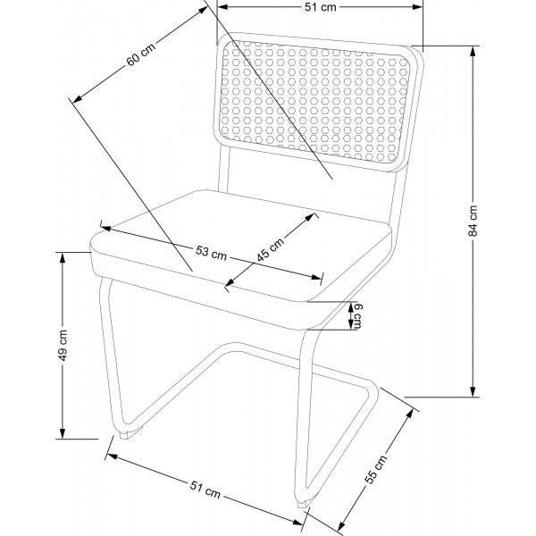 Cadeira Esszimmerstuhl 504 - Schwarz/Grau