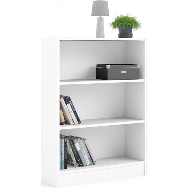 Einfaches niedriges und breites B�cherregal - Wei�