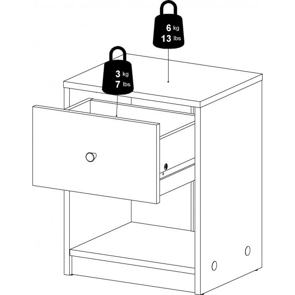 Mai Nachttisch - Hickory